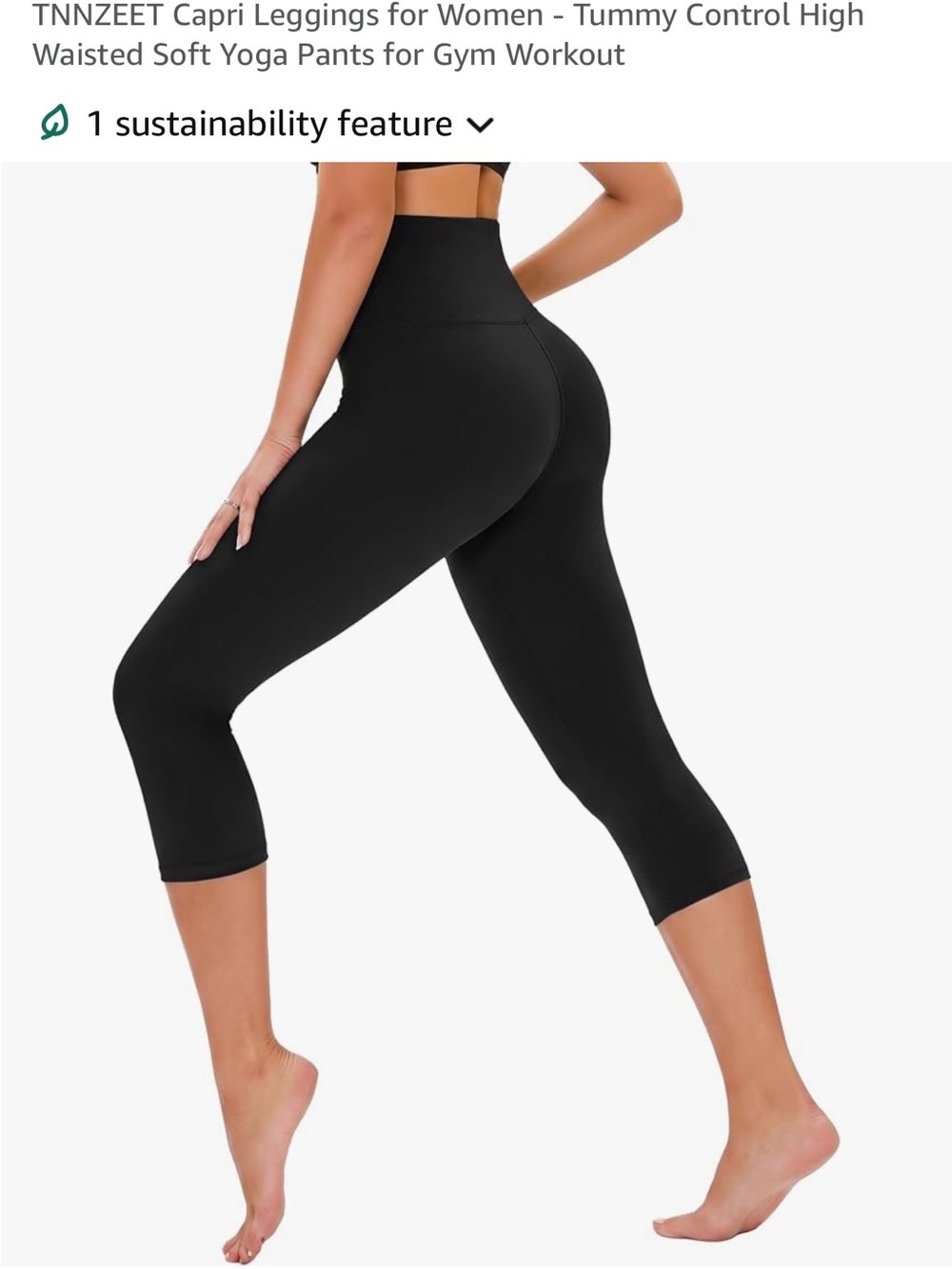 Black High-Waist Capri Leggings